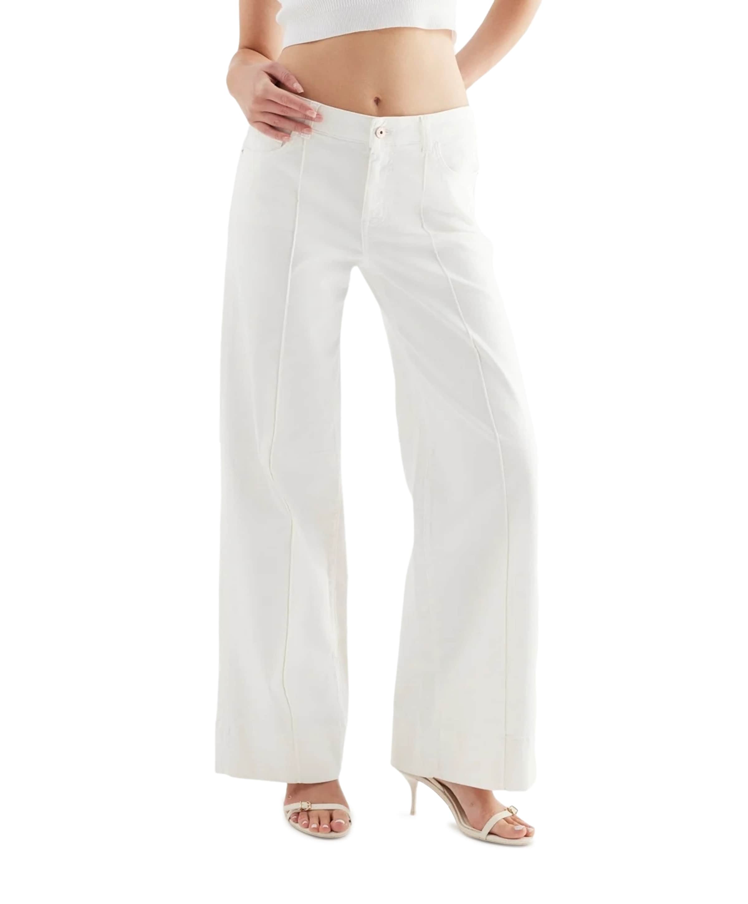 wide straight dames jeans ecru