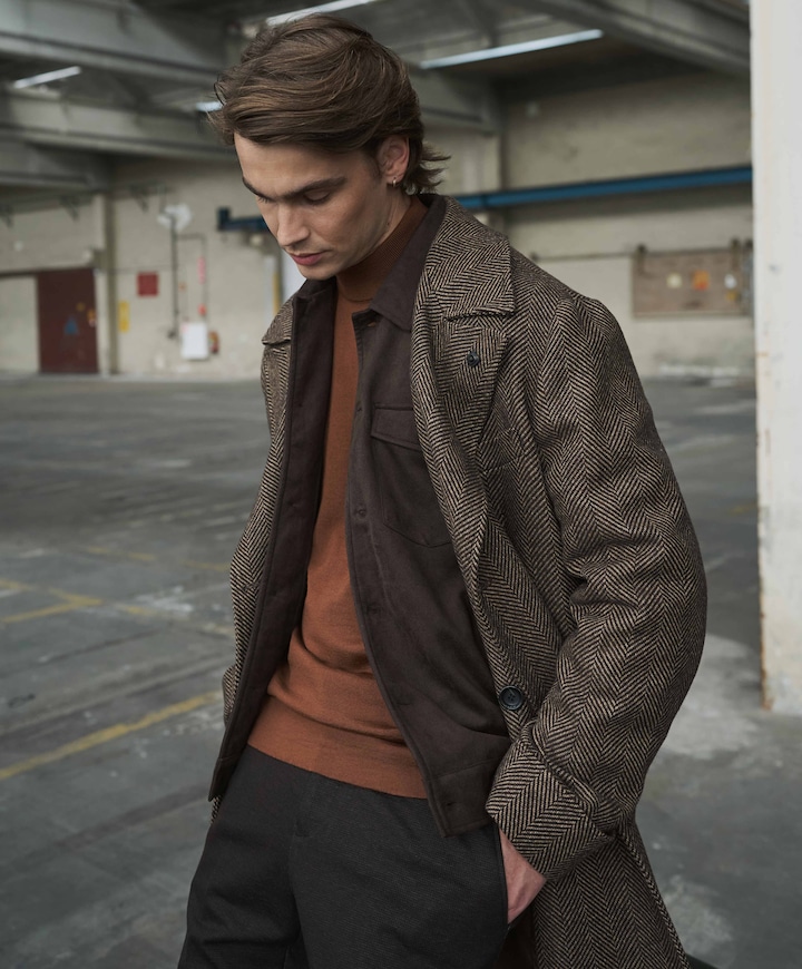 Heren overshirt bruin