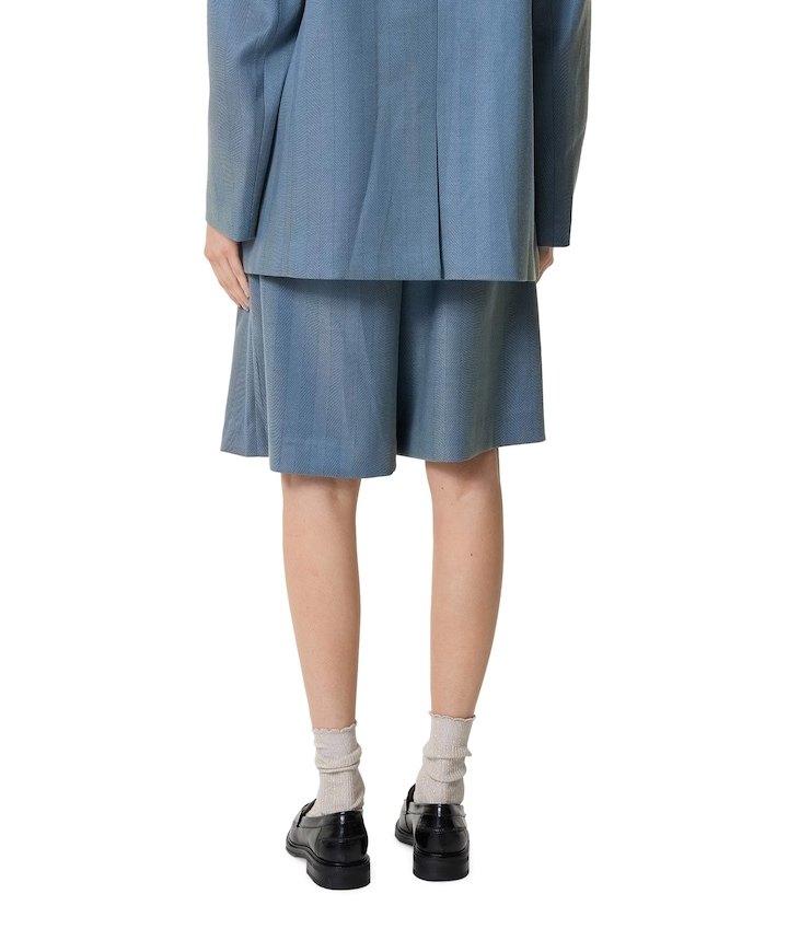 Herringbone dames bermuda blauw