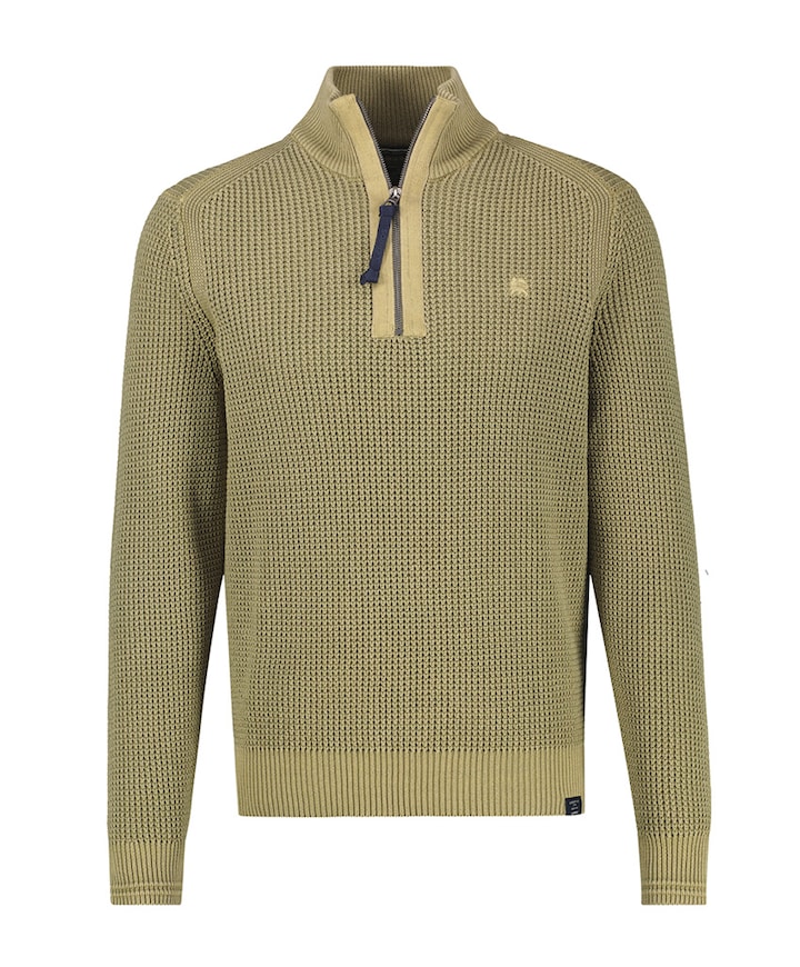 Heren trui met rits groen