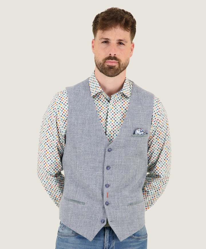 Heren gilet blauw
