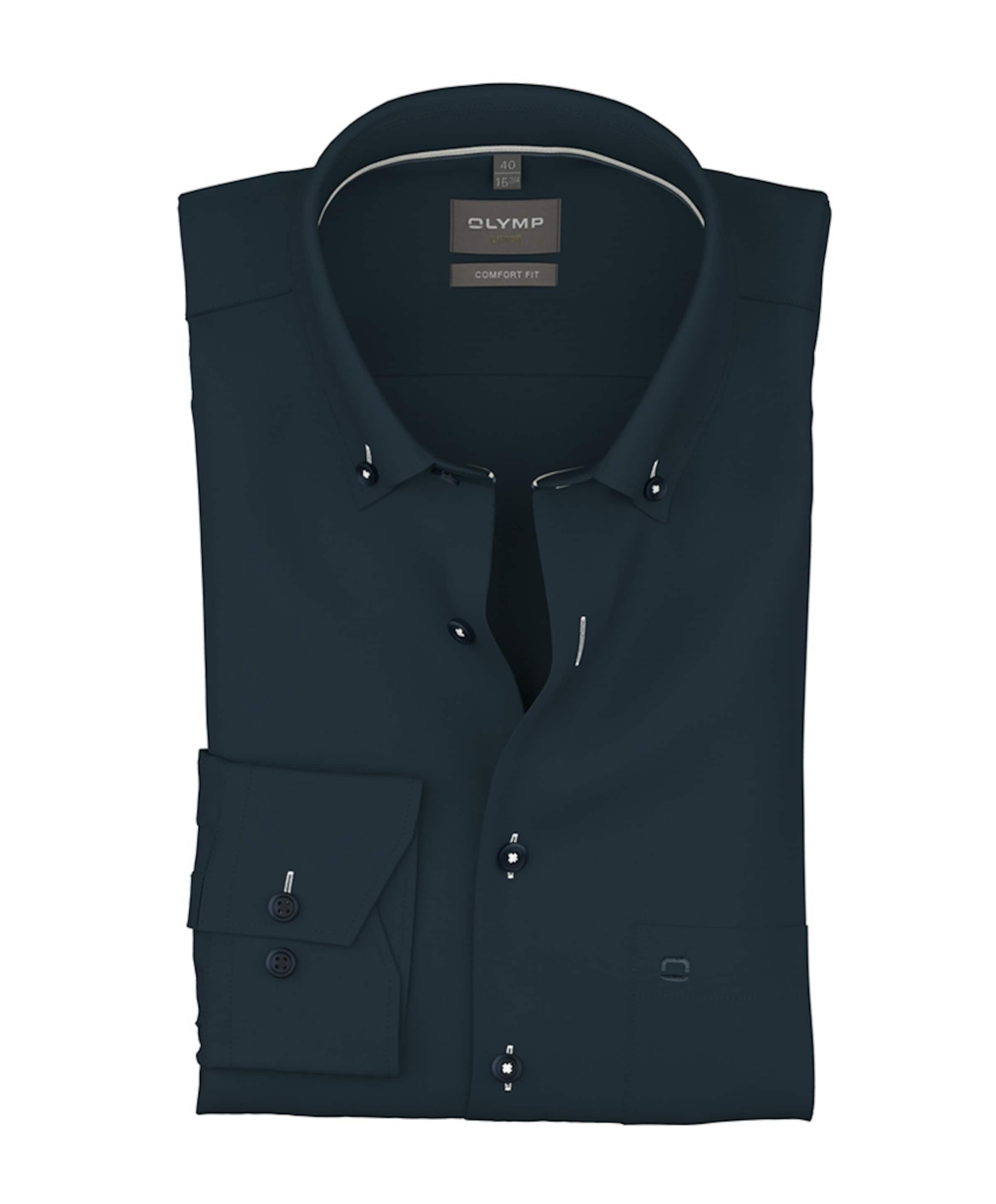 Heren overhemd lange mouw blauw