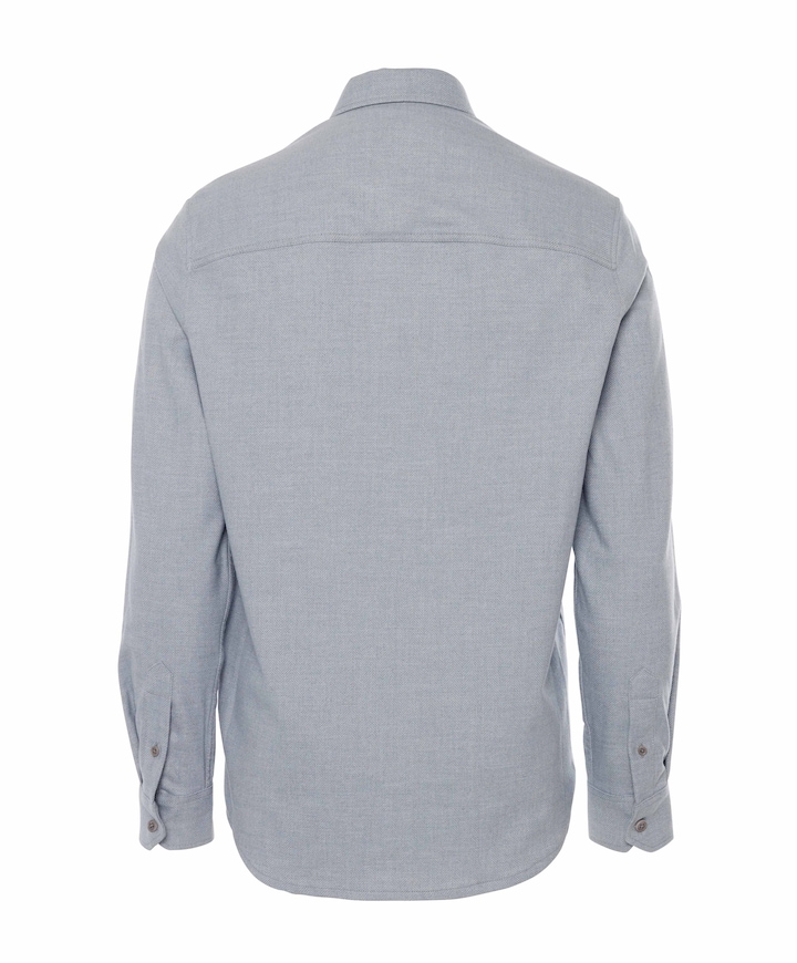 Heren overhemd lange mouw blauw