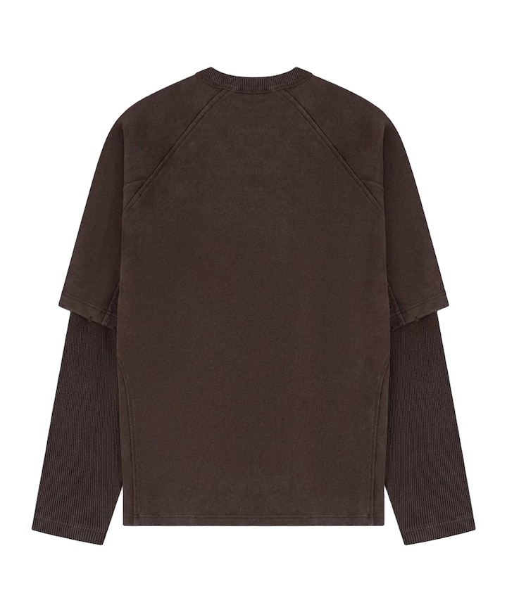 Heren longsleeve bruin