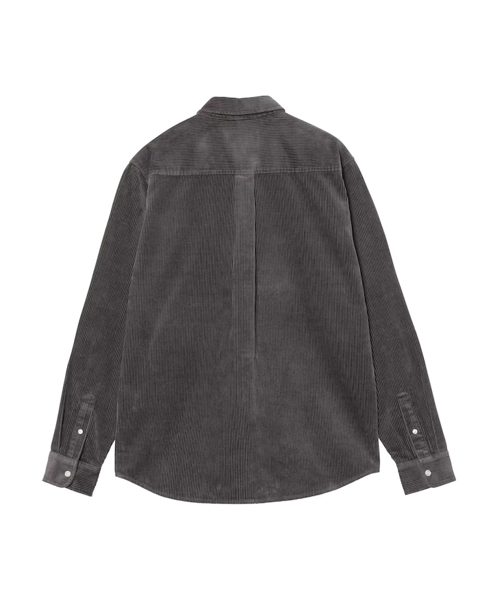 Heren overhemd lange mouw grijs