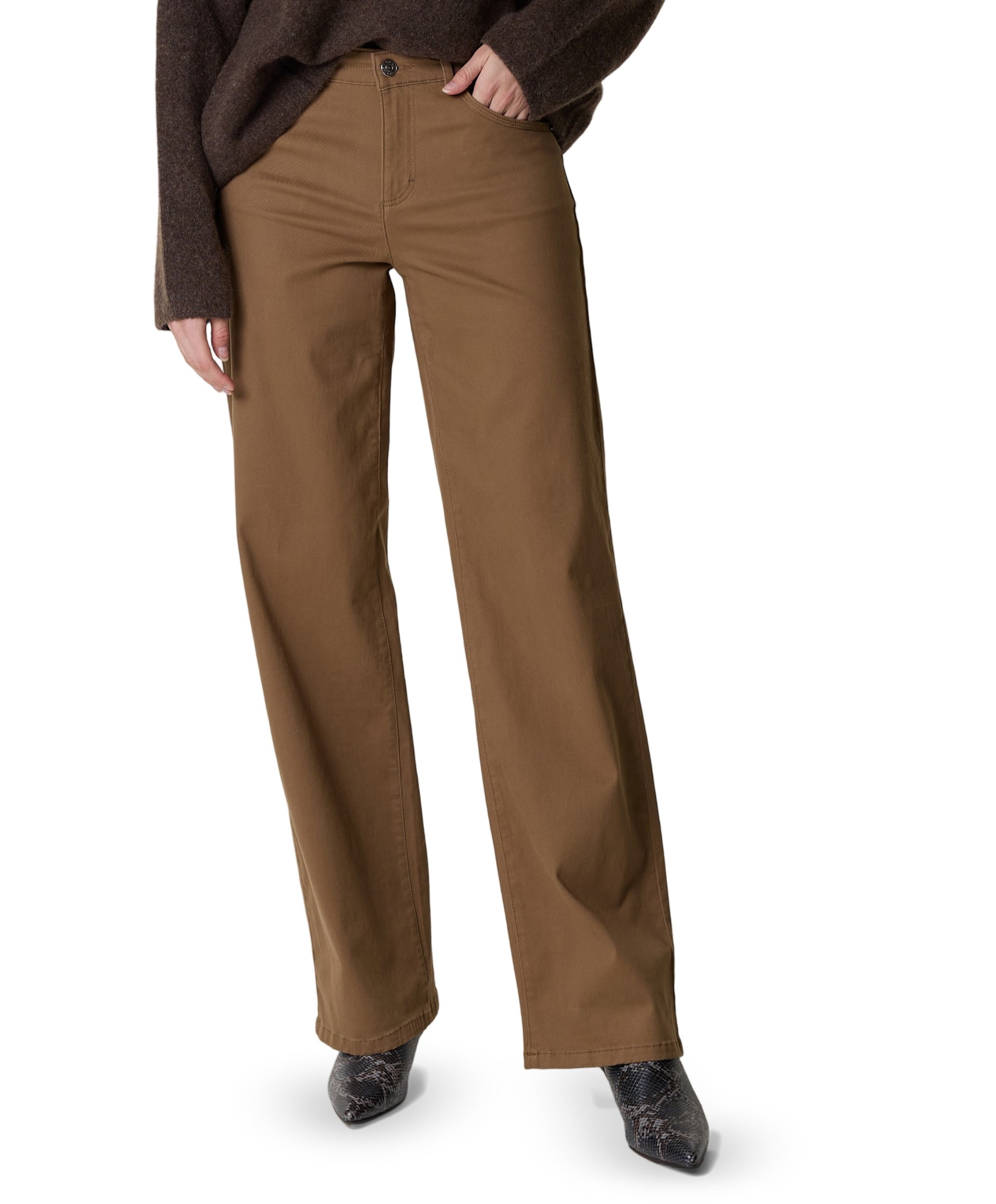 Liv Wide dames broek bruin
