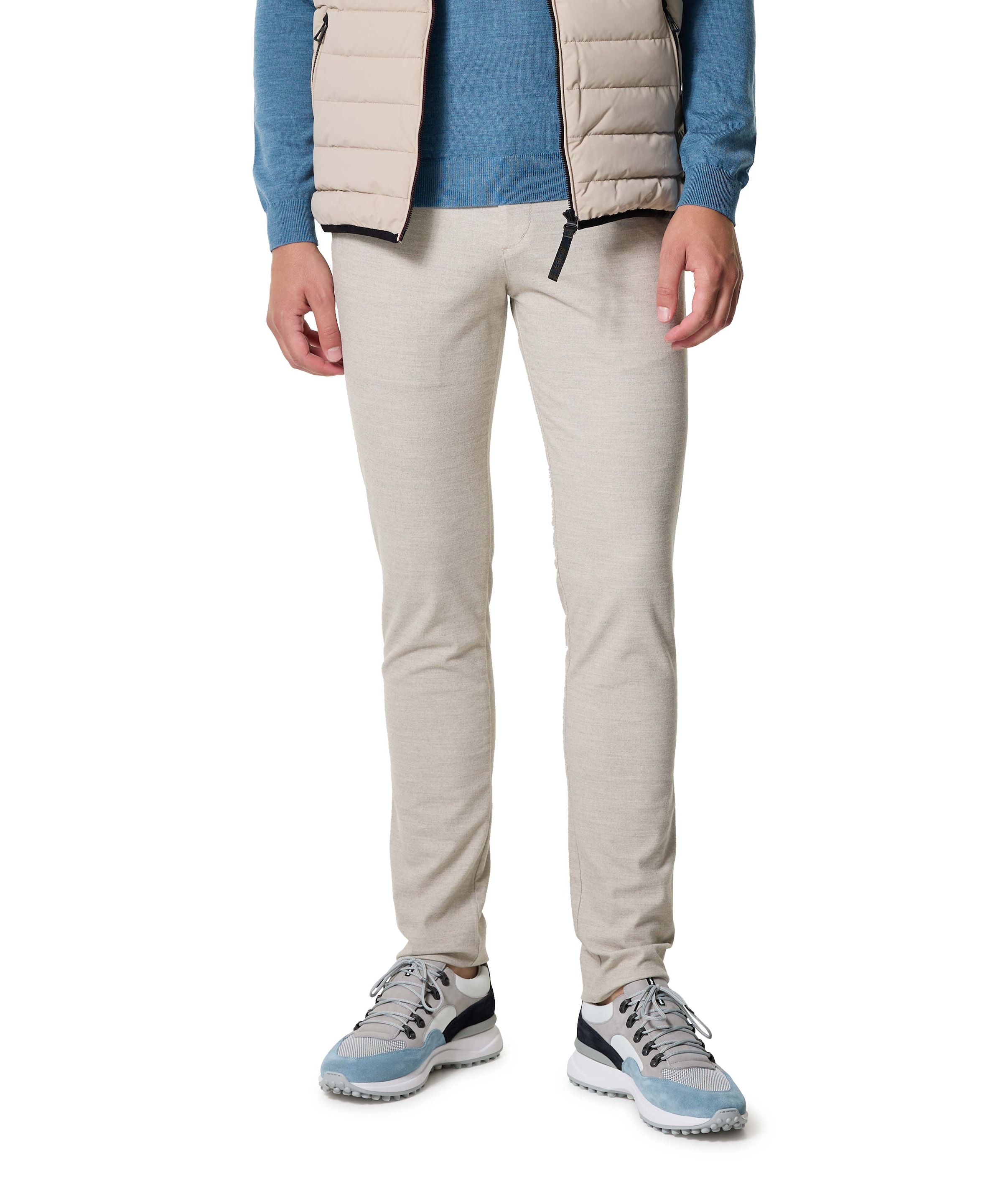 Travel Wool Look heren broek beige