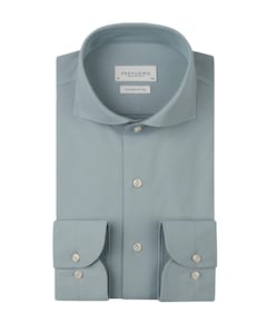 Heren overhemd lange mouw blauw