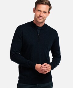 Heren trui met rits blauw