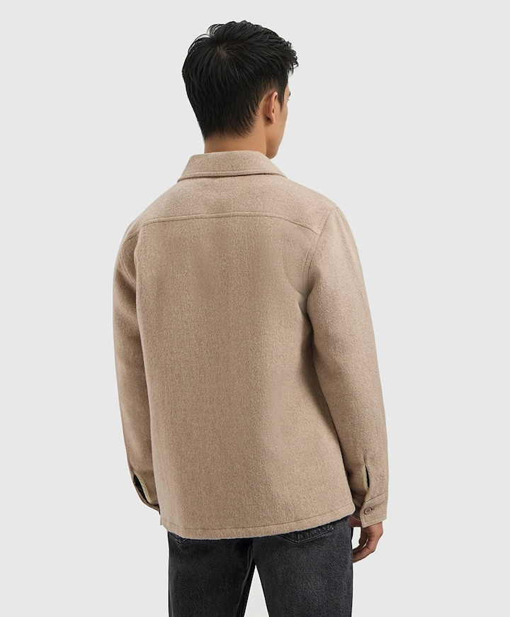 Heren overshirt beige