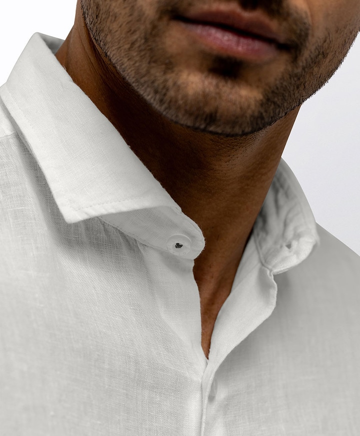 Heren overhemd lange mouw wit