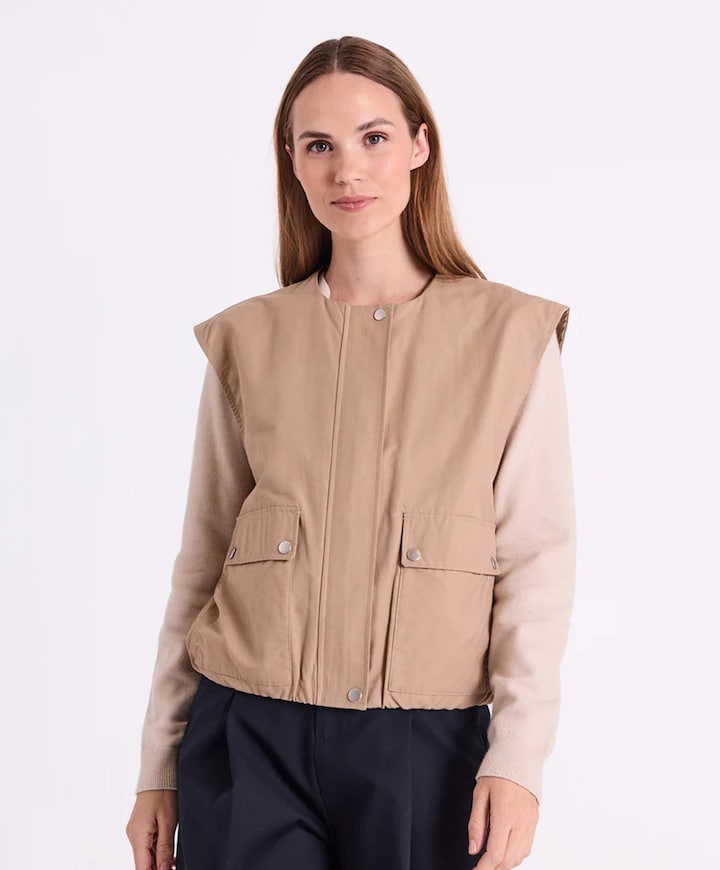 Dames gilet beige