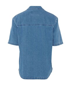 Heren overhemd korte mouw blauw