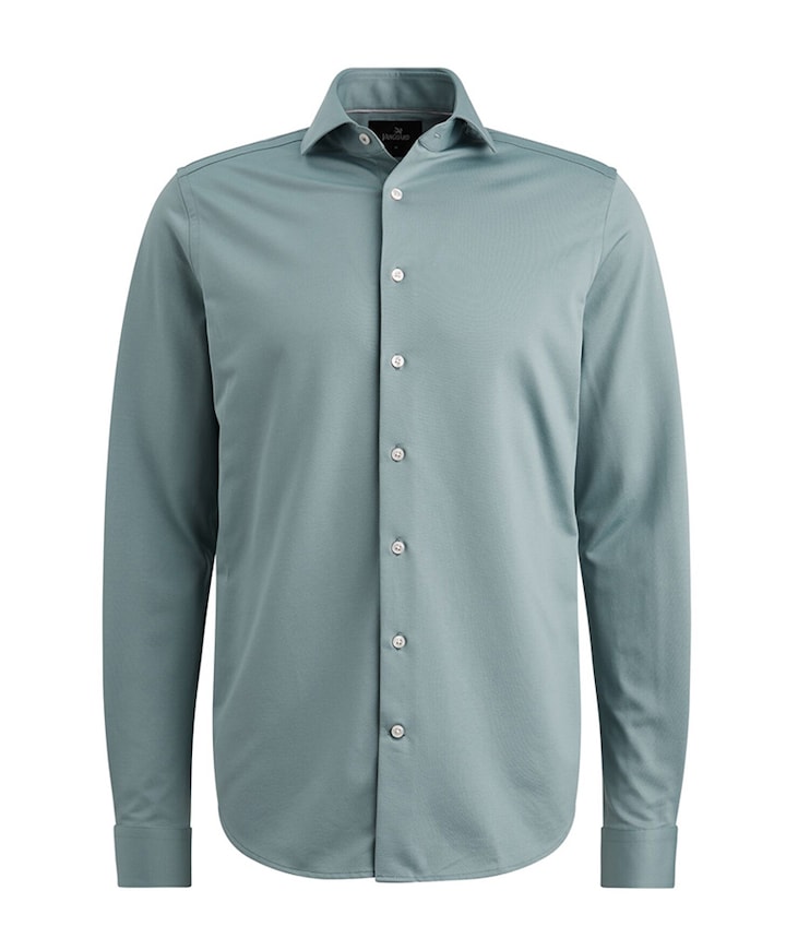 Heren overhemd lange mouw blauw