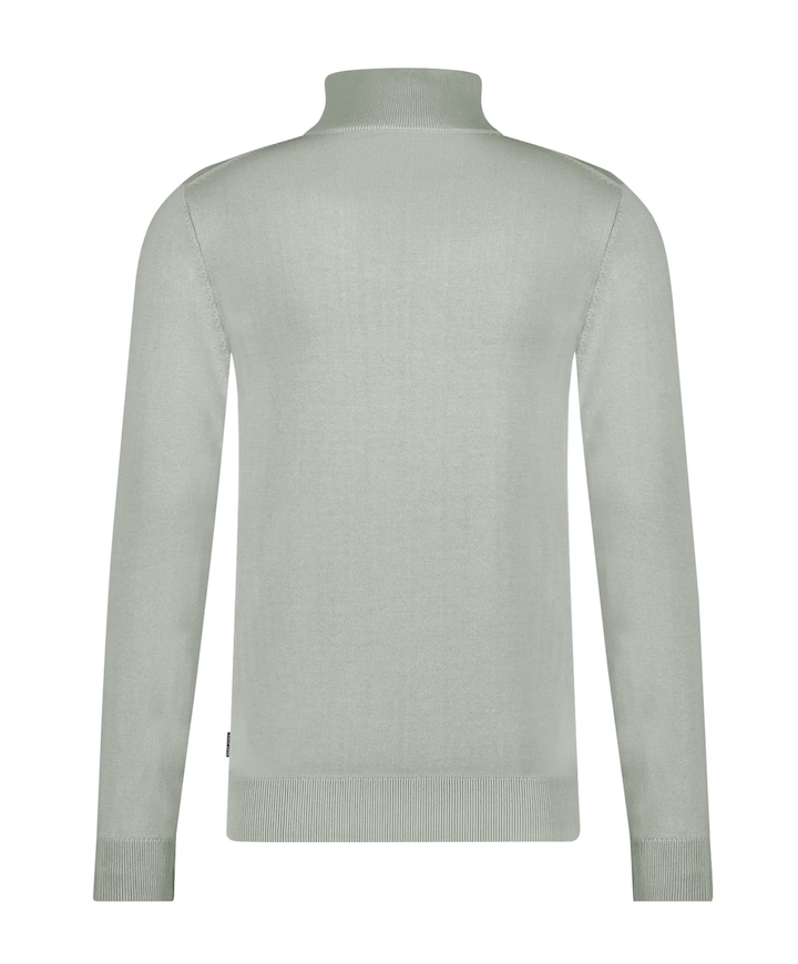 Heren trui met rits groen