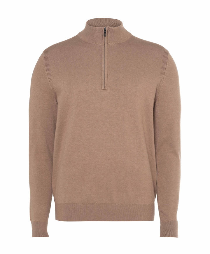 Trui met rits bruin