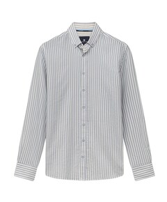 Heren overhemd lange mouw blauw