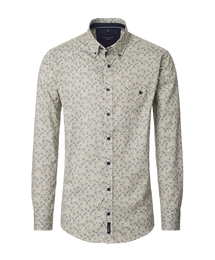 Heren overhemd lange mouw groen