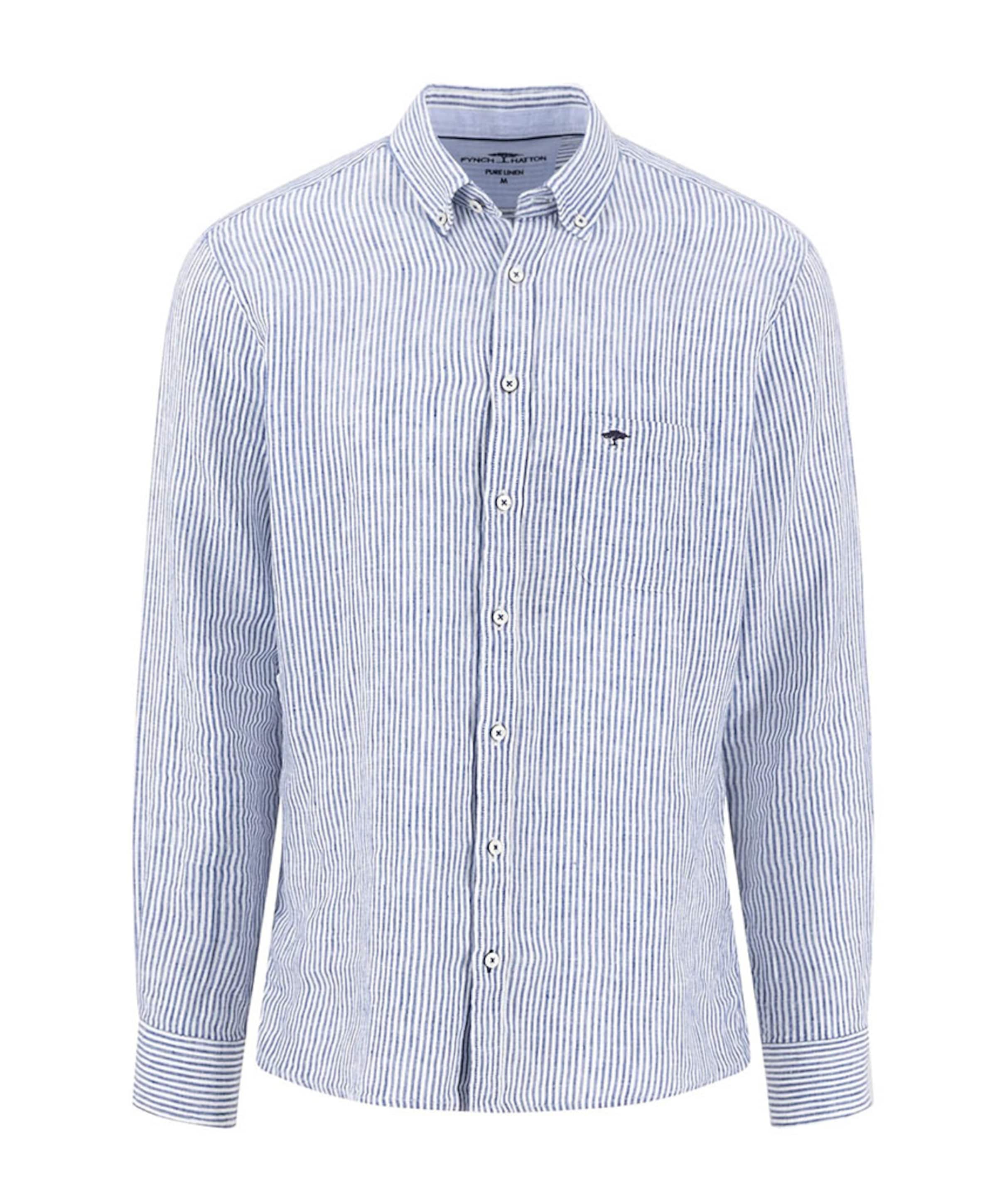 Heren overhemd lange mouw blauw