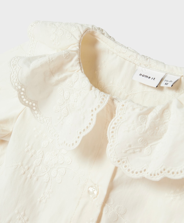 Meisjes blouse lange mouw wit