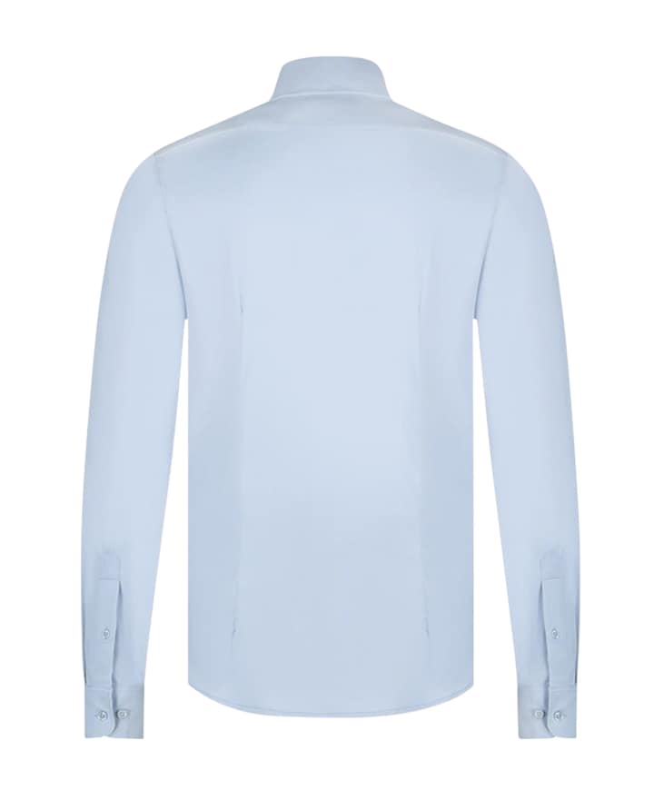 Heren overhemd lange mouw blauw