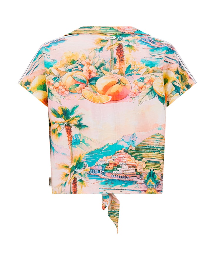 Meisjes blouse korte mouw multicolor