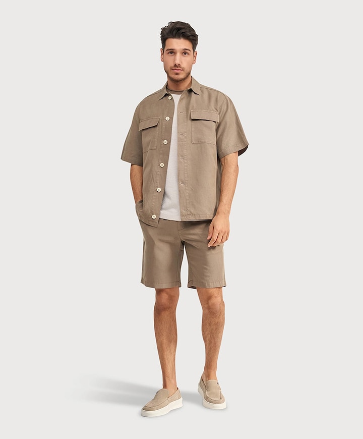 Heren overshirt bruin