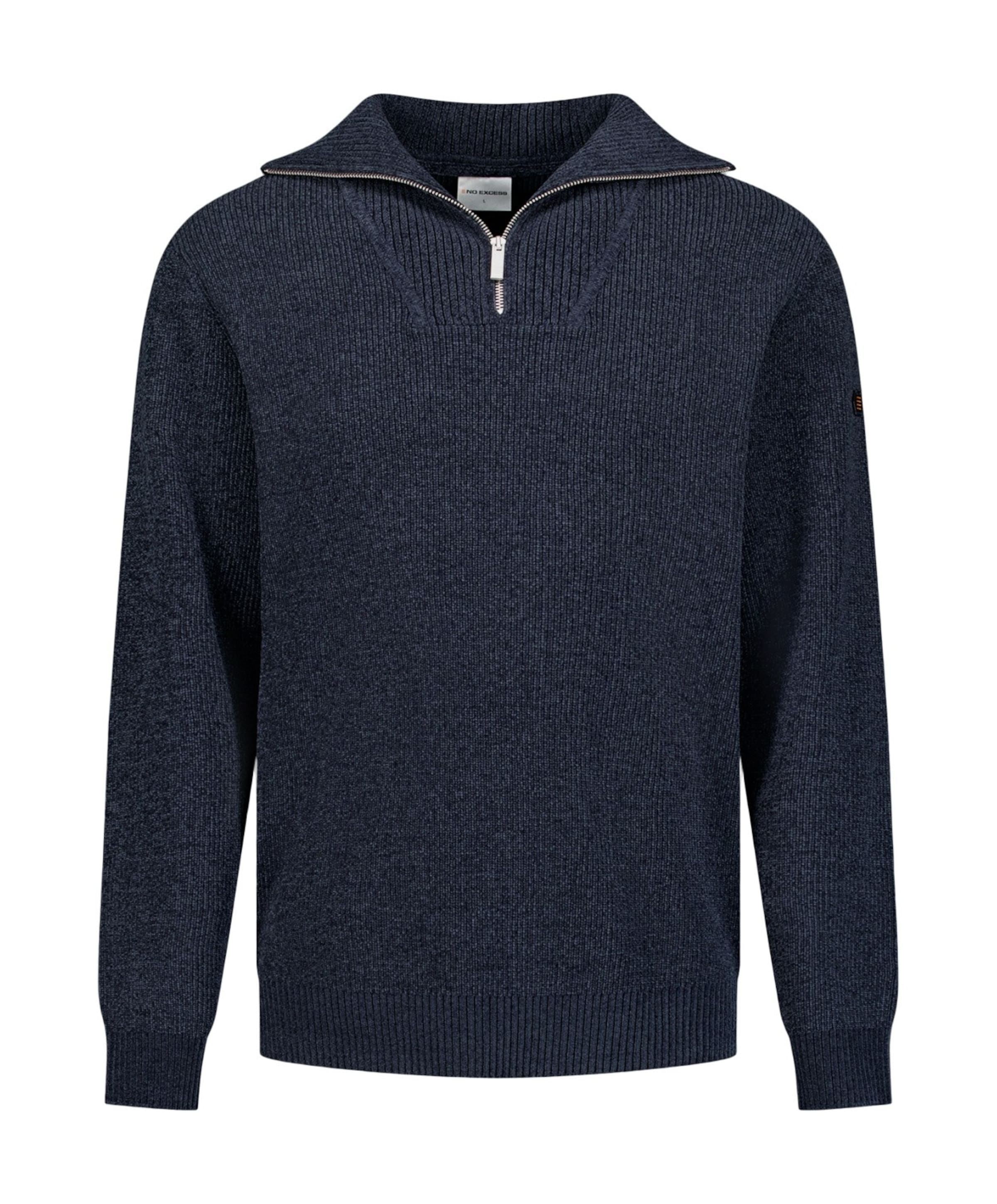 Heren trui met rits blauw