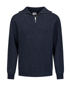 Heren trui met rits blauw