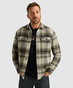 Heren overhemd lange mouw beige