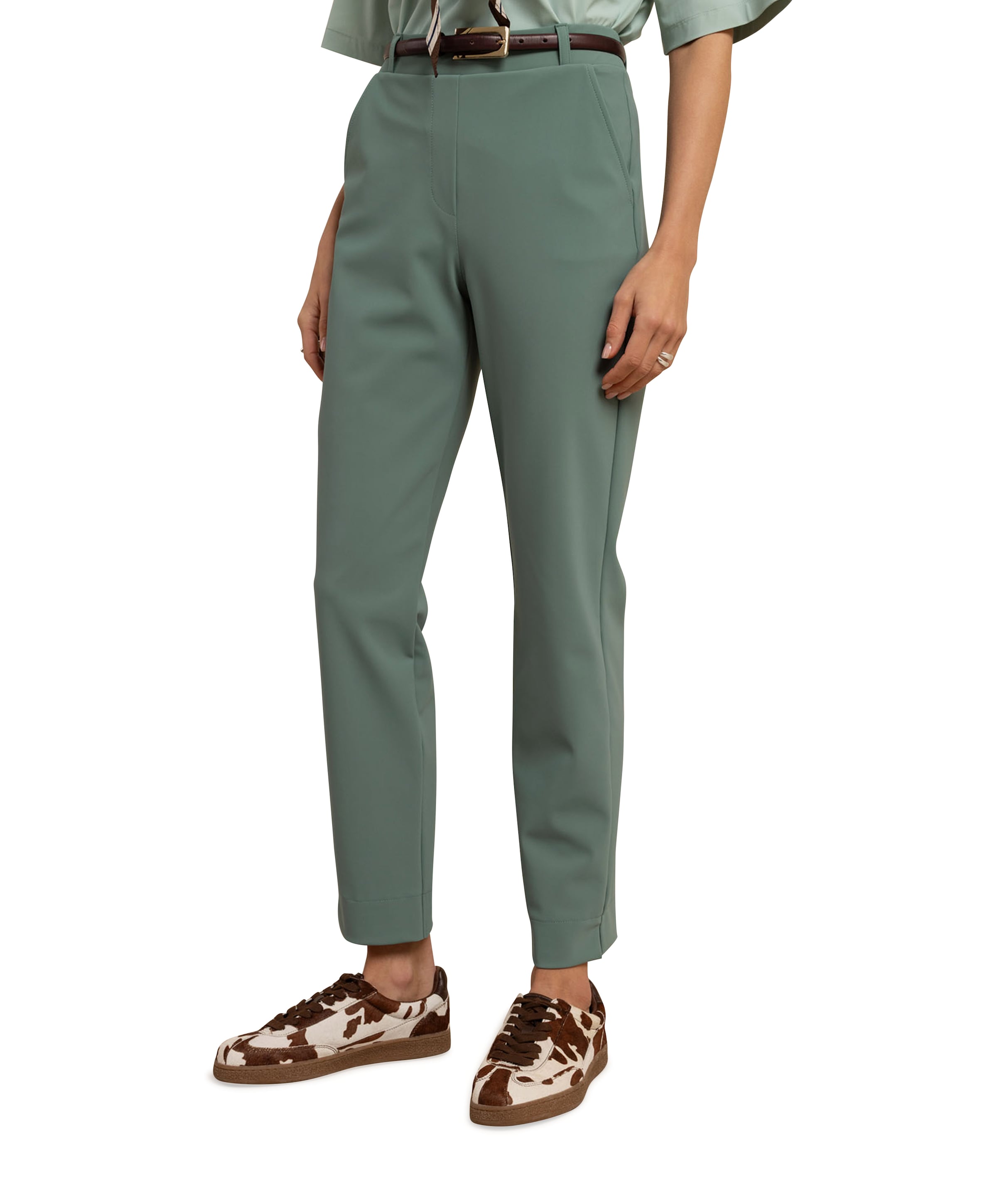 Anne bonded dames broek groen