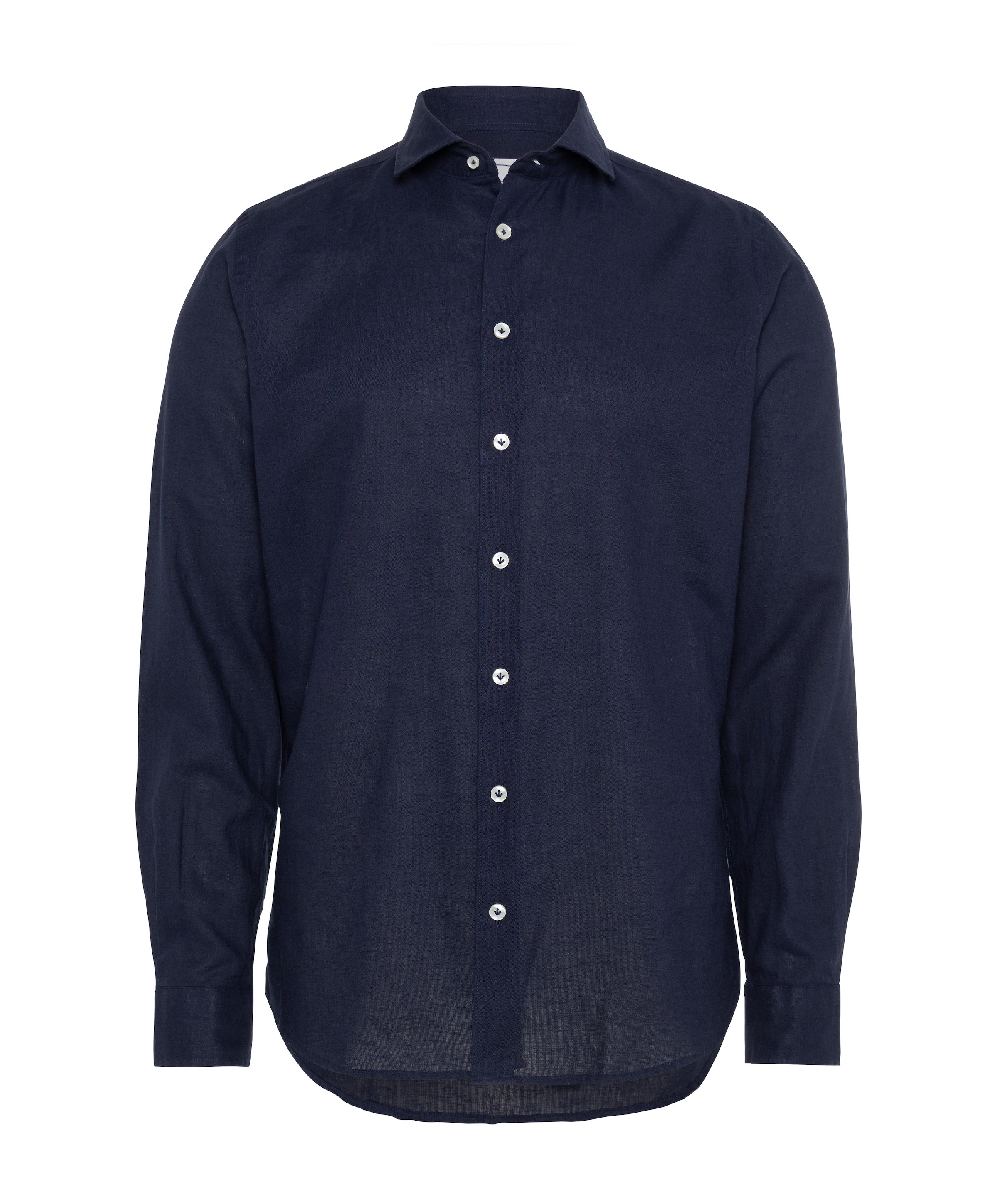 Heren overhemd lange mouw blauw