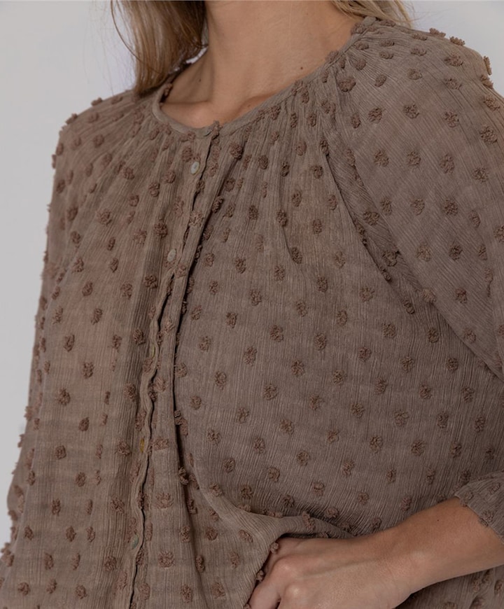 Dames blouse bruin