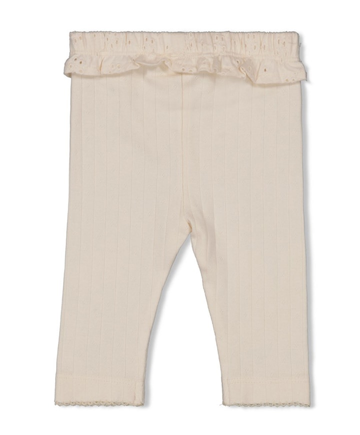 pointelle rib meisjes broek ecru