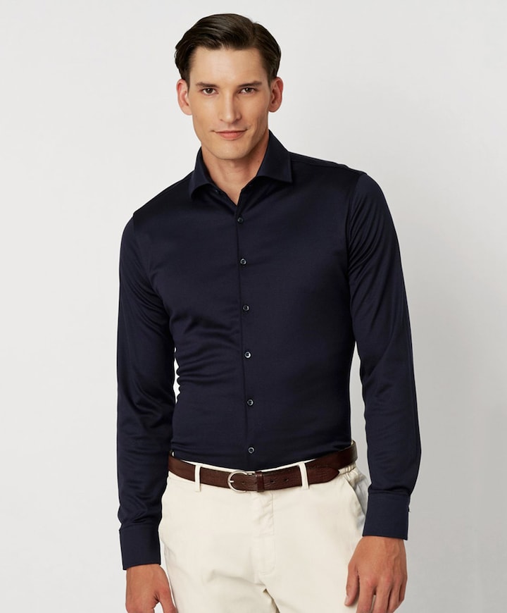 Overhemd lange mouw blauw