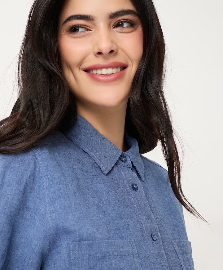 Dames blouse blauw