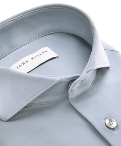 Heren overhemd lange mouw blauw