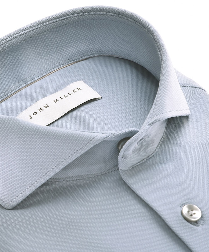 Heren overhemd lange mouw blauw