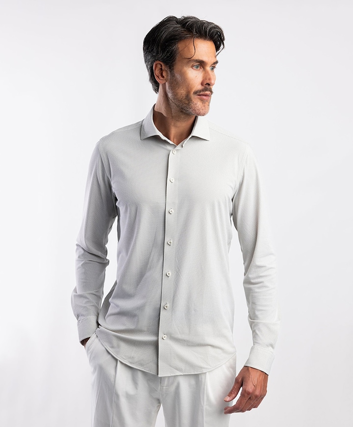 Heren overhemd lange mouw groen