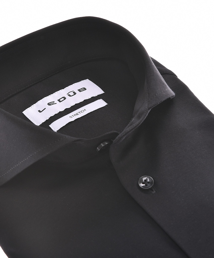 Heren overhemd extra lange mouw zwart