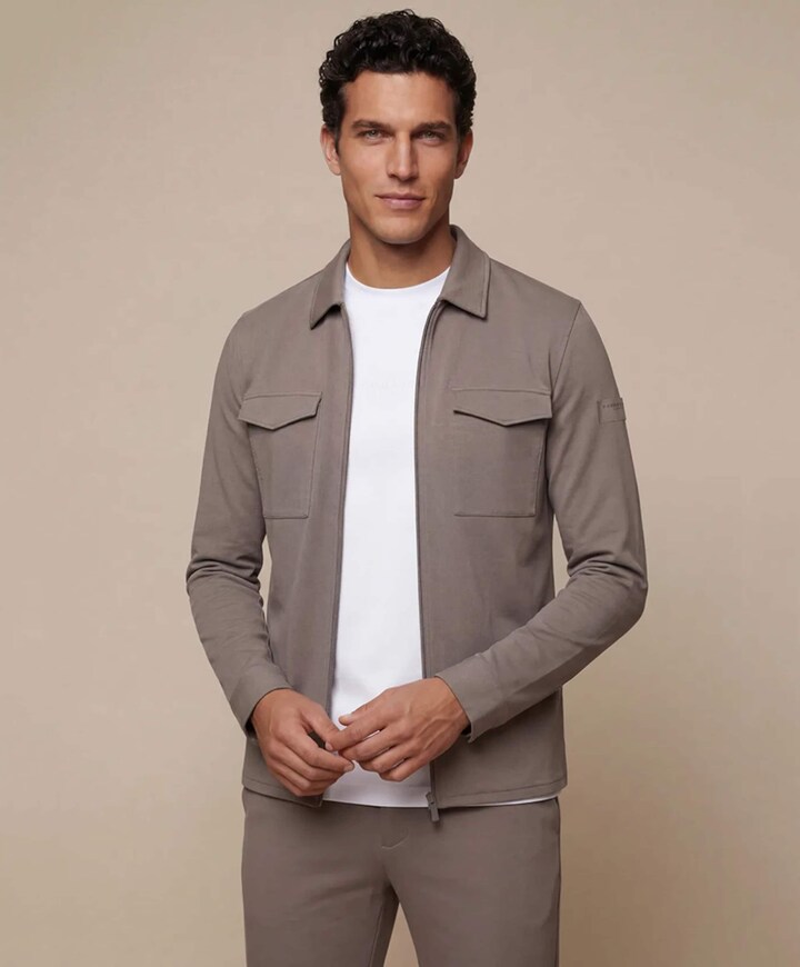 Heren overshirt beige