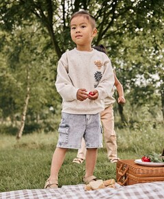 Denim Cargo jongens korte broek grijs