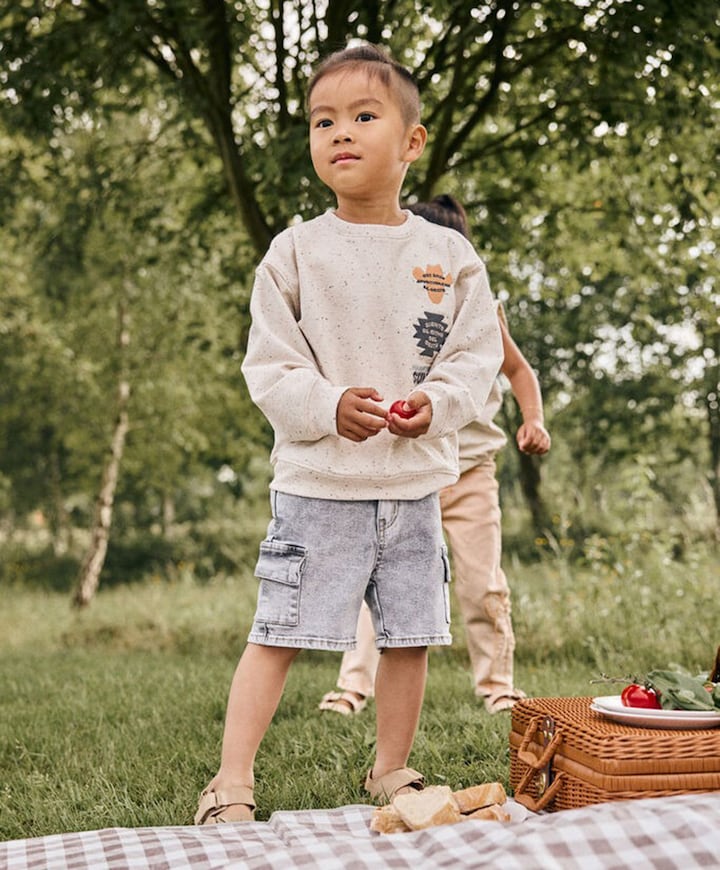 Denim Cargo jongens korte broek grijs