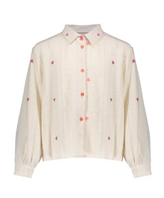 Meisjes blouse lange mouw ecru