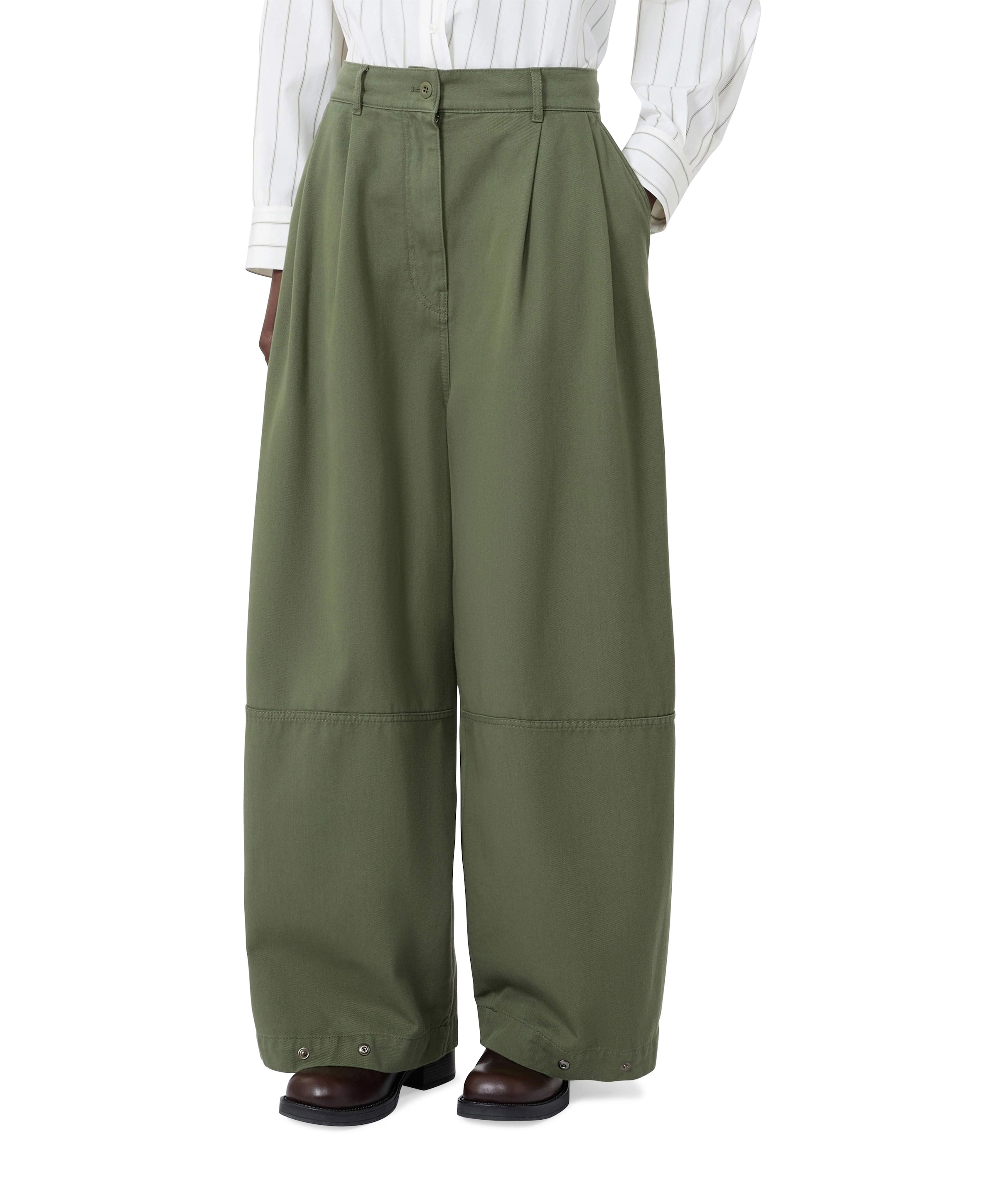 Bacca Diagonale Puro Cotone  dames broek groen