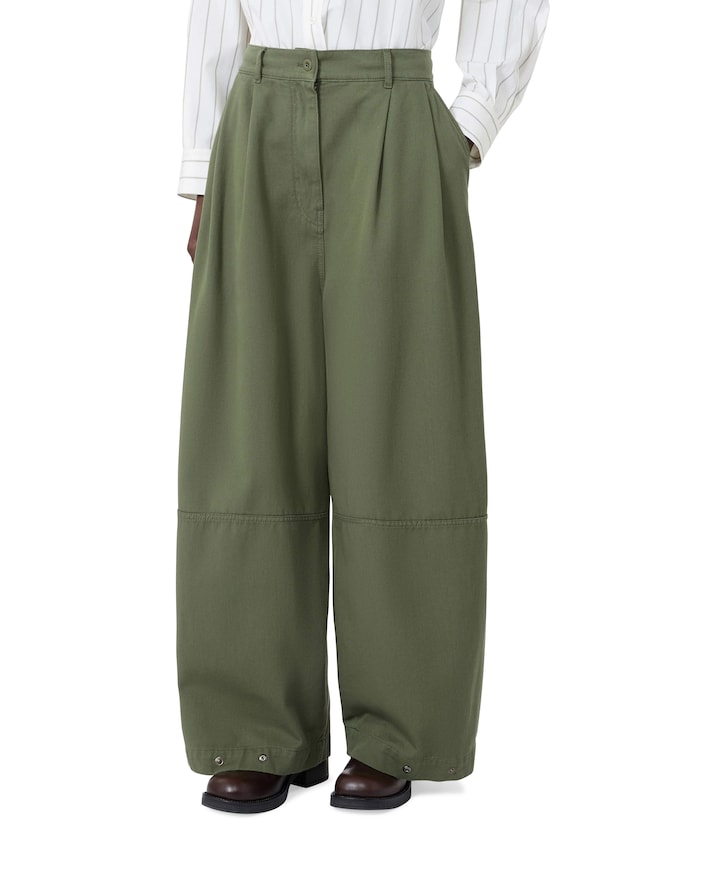 Bacca Diagonale Puro Cotone  dames broek groen