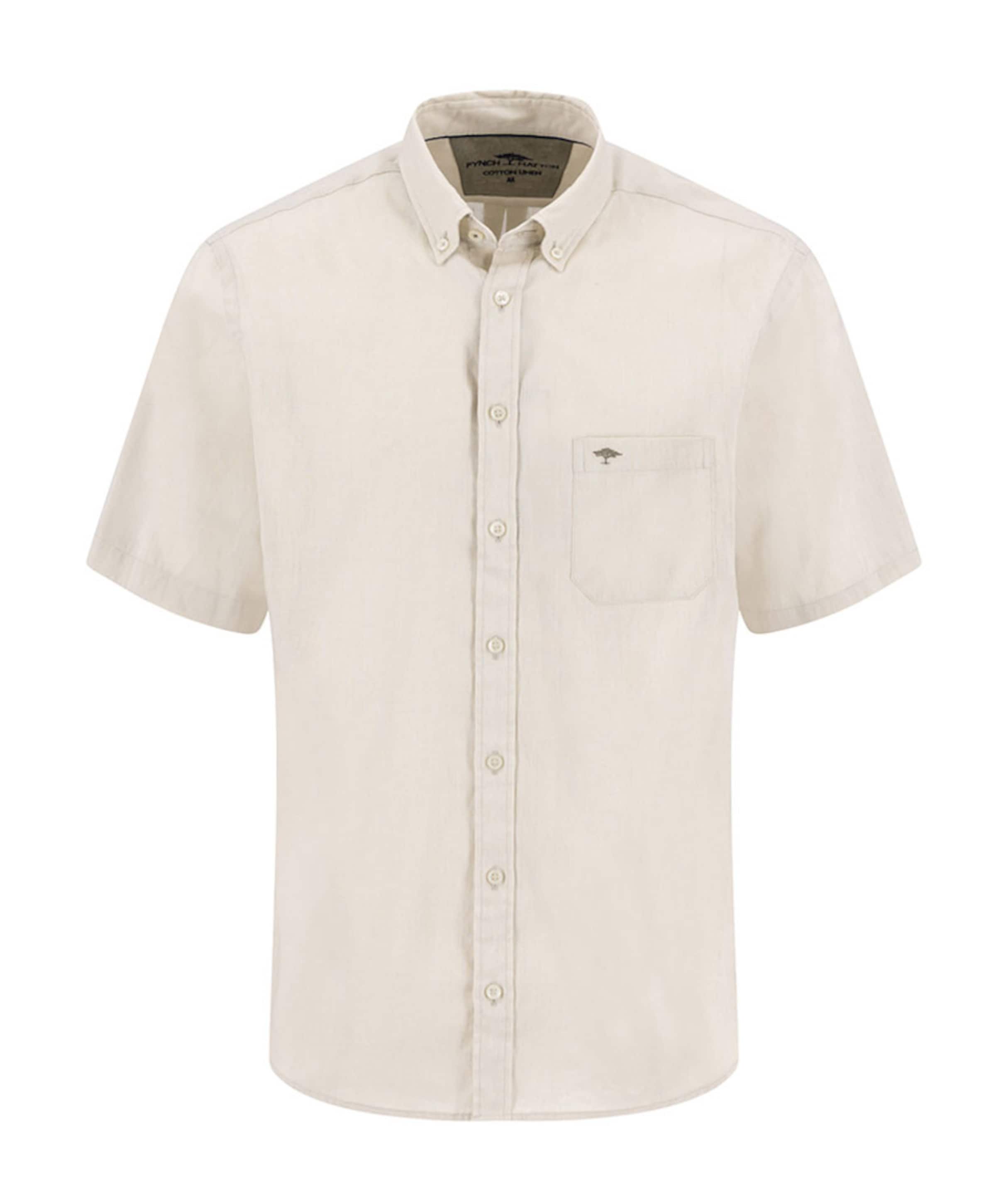 Heren overhemd korte mouw beige