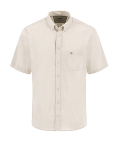 Heren overhemd korte mouw beige