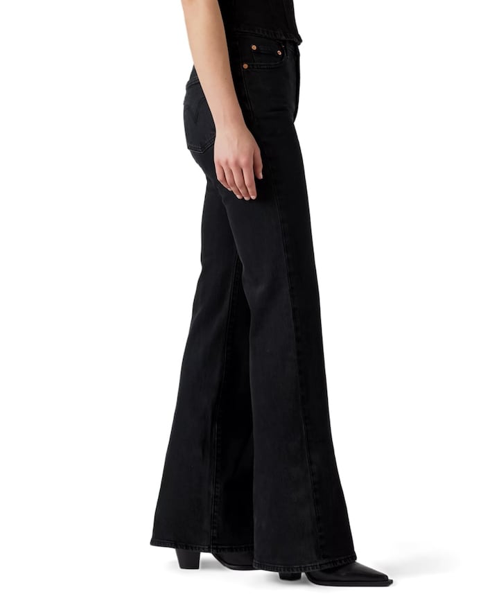 RIBCAGE FLARE H2'26 SLIGHT NIGHT STR dames jeans zwart