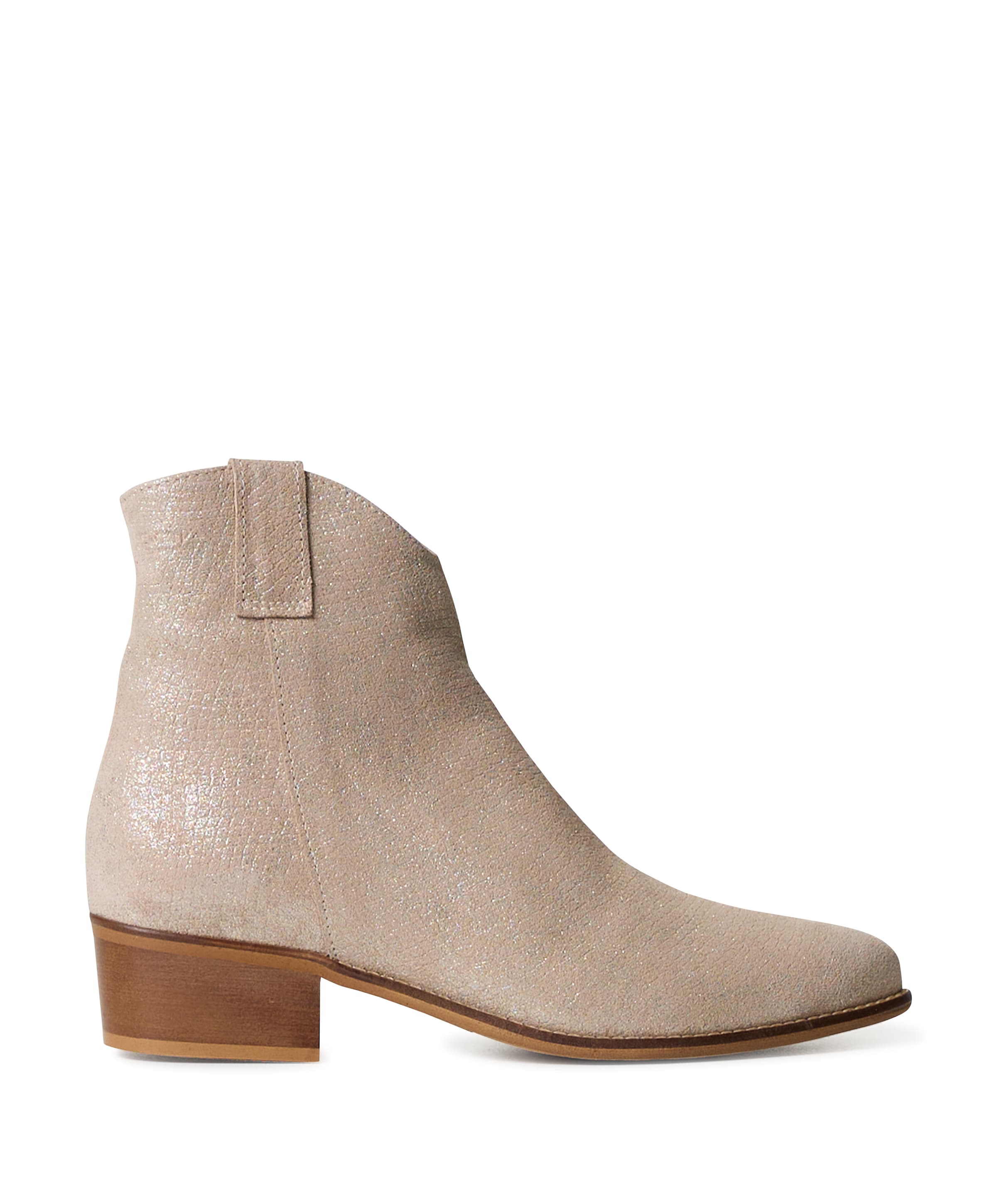 dames enkellaarzen beige